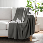 Polar Fleece Throw Blanket- Ultra Soft Cozy Blanket for Car, Camping, Couch, Office, Outdoor, Home, and Bed, 50 x 60 in, Charcoal