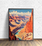 Grand Canyon National Park Poster Art Print Retro Mountain Lake Wall Art Poster Vintage Decor Nature Landscape Picture For Bedroom Office Home (Grand Canyon, 11x14 inches Unframed)