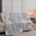 Home Super Soft Christmas Twin Blanket 60x80 Inches, Premium Lightweight Silky Fleece Face Fabric with Fluffy Fuzzy Sherpa Reverse Bed Blanket for All Season, 60"x80", Symbol Light Grey