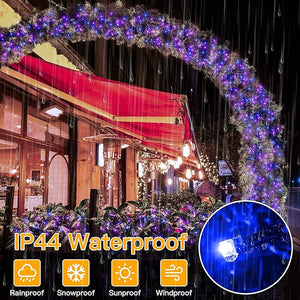 Lights 500Led 164FT, Remote Plug in Blue & Purple Christmas Tree Lights with Timer and 8 Modes