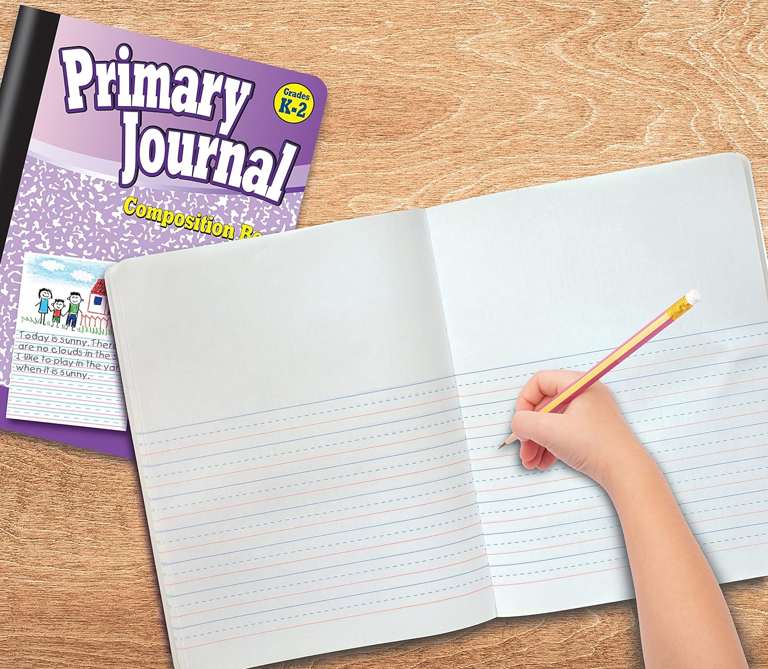 Primary Journal, Hardcover Grades K-2, 80 Sheet, One Subject, 9.75" x 7.5", 4 Pack