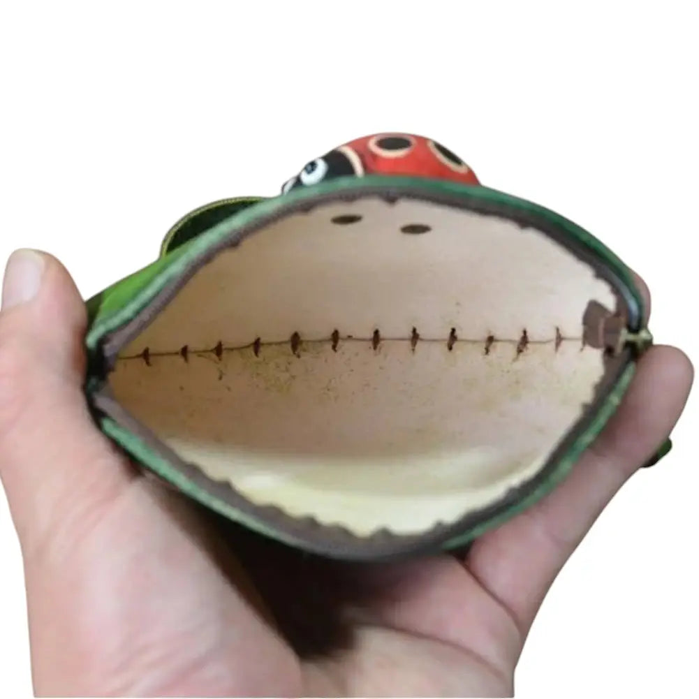 Ladybug with Leaf Wristlet- E526 Leather Coin Purse Wallet