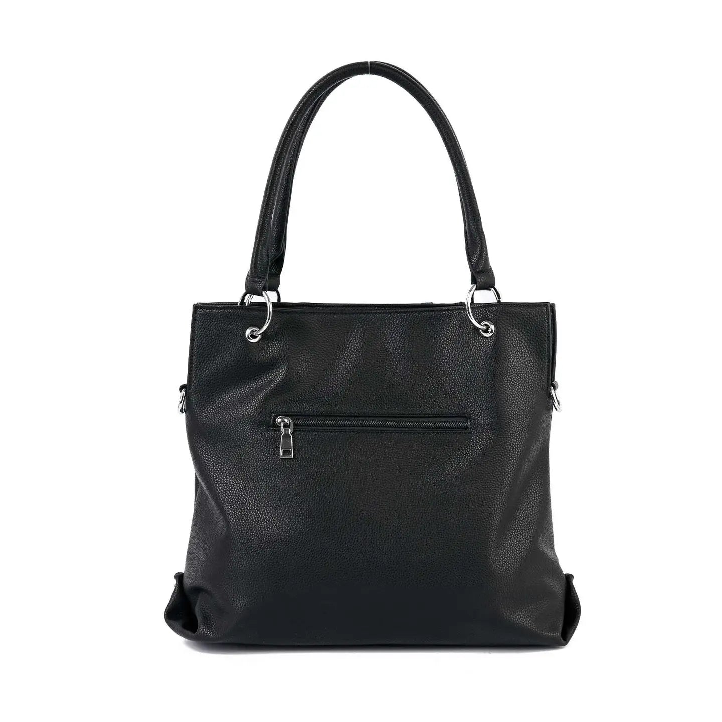Belted Jean Design Tote Handbag-Blue Black