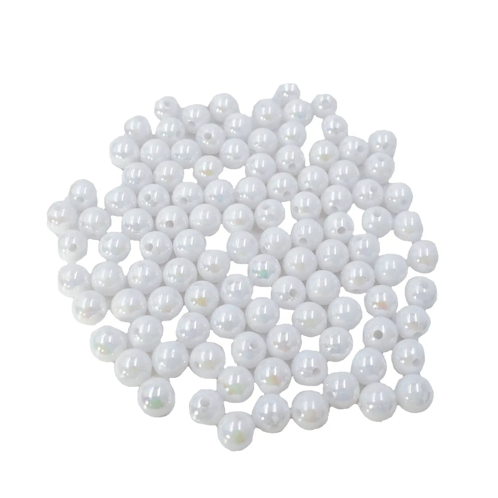 35g Acrylic Beads 0.3" (8mm)-Comes in White or Pink Colors