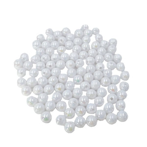 35g Acrylic Beads 0.3" (8mm)-Comes in White or Pink Colors