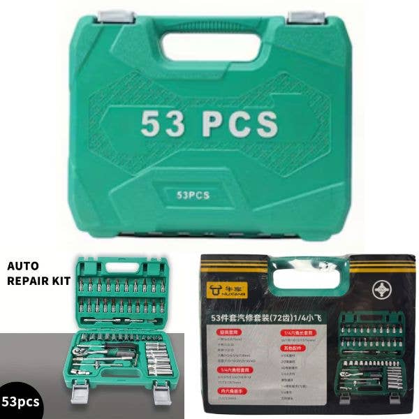 Premium Tool Kit - 53PC Metric Ratchet Drive Set with Case