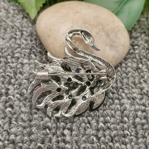 Sparkling Black Swan Brooch