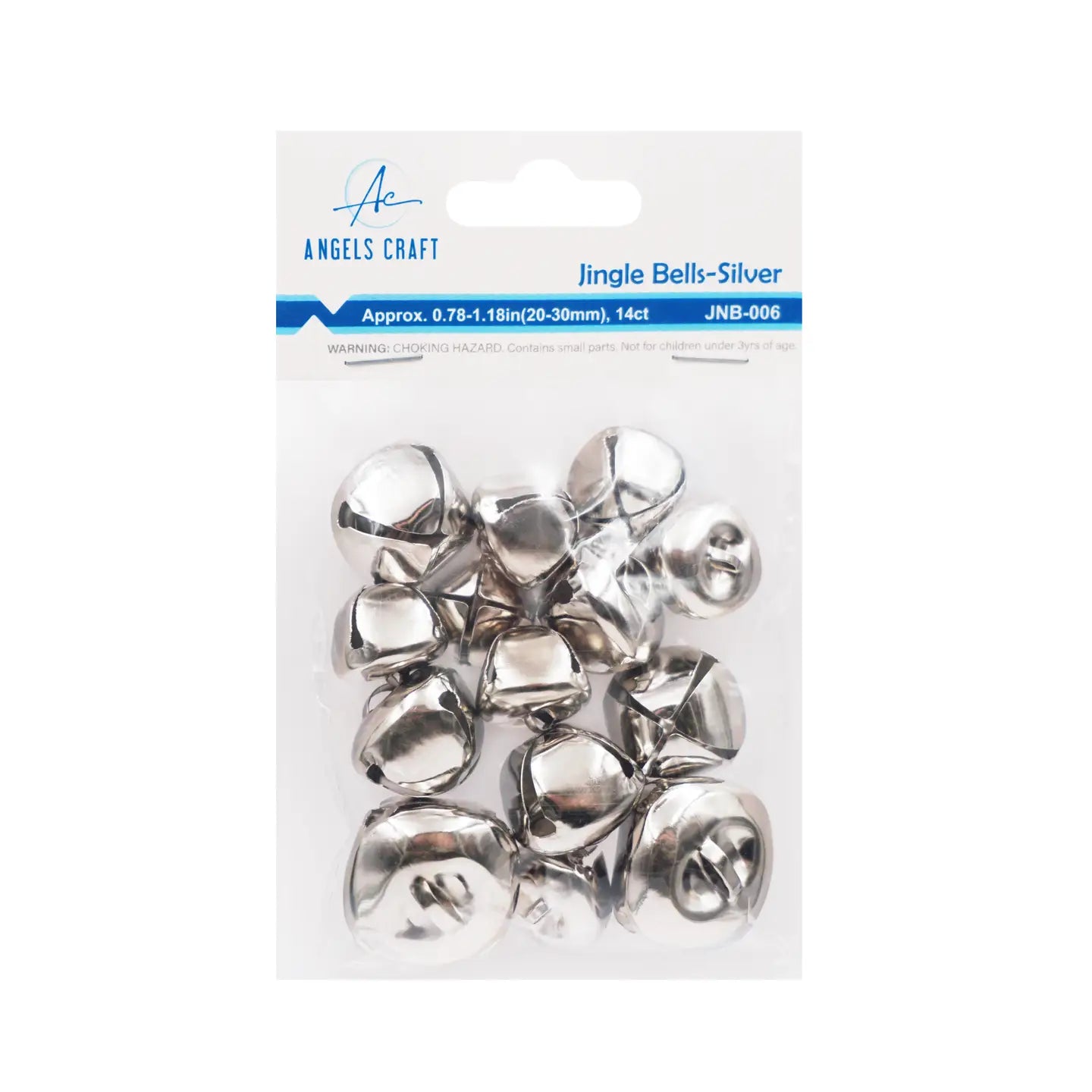 Jingle Bells Silver Color 0.7"-1.2"