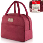 Zippered Insulated Cooler Lunch Bags - #4011.BURG-SD - 8"x8" - Brushed Burgundy