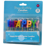 13 Piece 0.79“ x 1.1” Happy Birthday Letter Candles in Multiple Colors