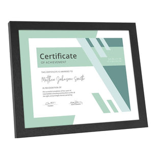 8.5"x11" Black Wood Certificate of Achievement Photo Frame
