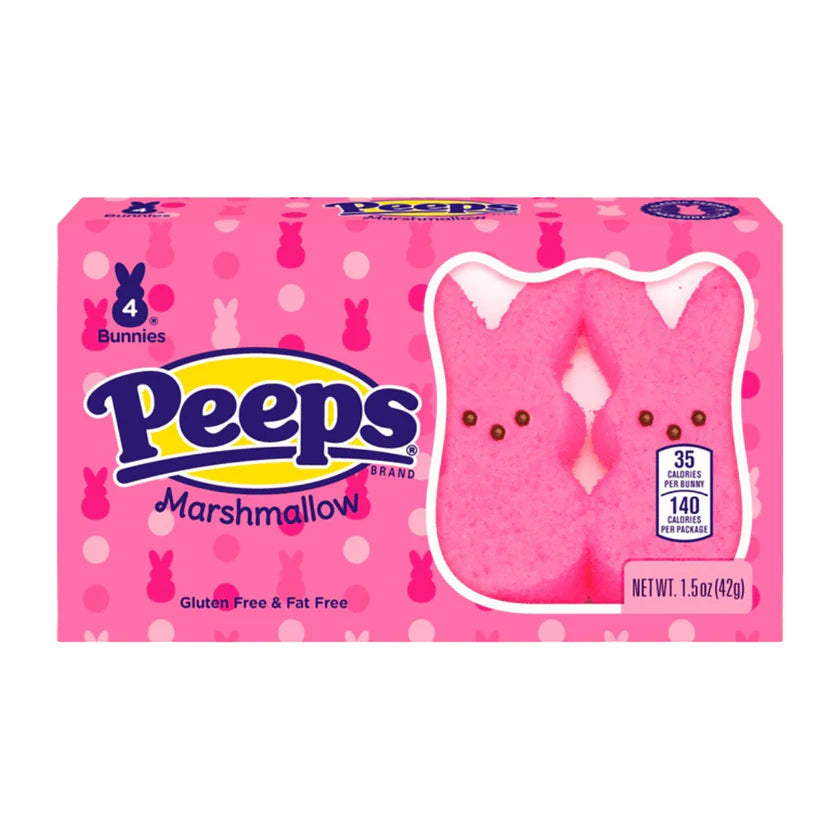 PEEPS Pink Marshmallow Bunnies, Pack of 4 (Best By 12/2026)