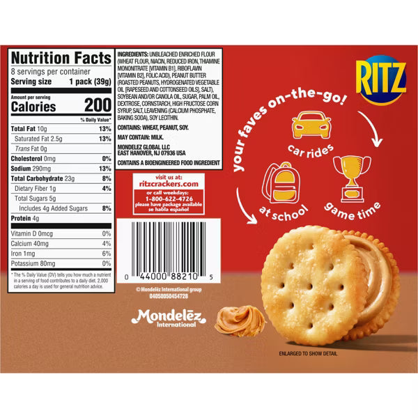 Ritz Cracker Sandwiches with Peanut Butter (Best By: 10/2025)