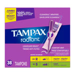 Radiant Duopack Regular/Super Absorbency Unscented Plastic Tampons-38 count-20 Regular-18 Super