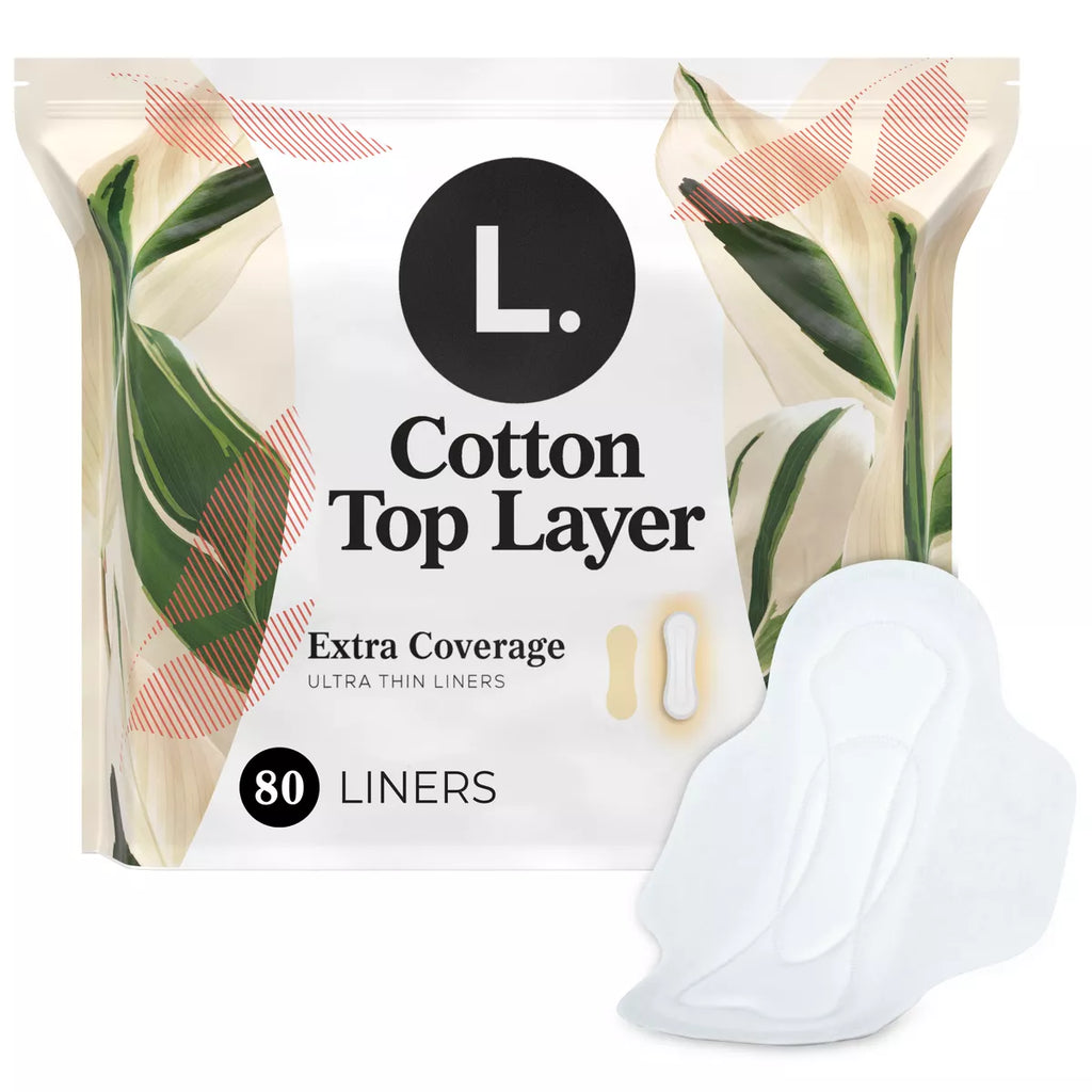 L . Cotton Topsheet Ultra Thin Extra Coverage Panty Liners - 80ct