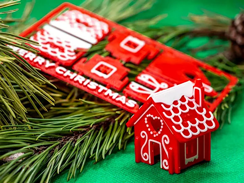 Gingerbread House Builder Kit Cards-3D Printed