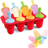 Popsicles Molds Silicone, 8 Pieces BPA-Free Ice Pop Mold, Reusable Mini Toddler Popsicle Molds with Sticks, Homemade Small Popsicle Mold for Kids (Red)
