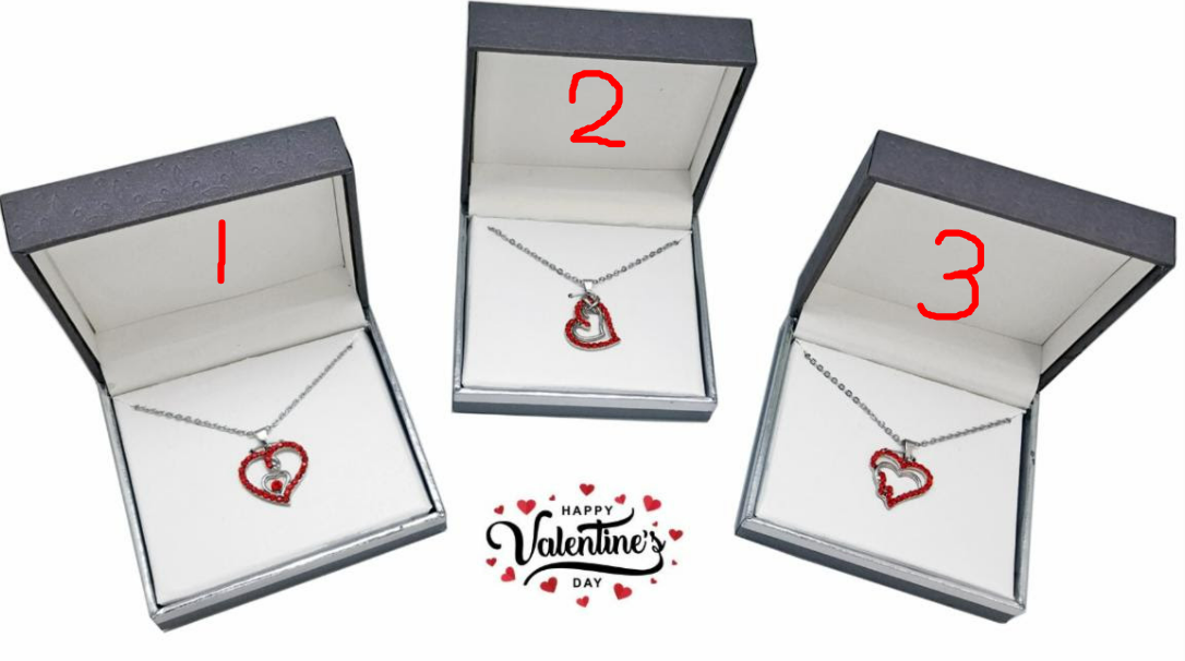 RED HEART NECKLACES IN GIFT BOX