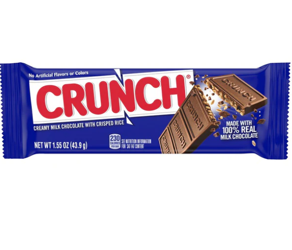 Nestle Crunch Milk Chocolate with Crisped Rice Candy Bar 1.55 oz