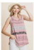 Plus Size Floral Sleeveless Tank Tunic-Pink