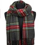 Plaid Cashmere Feel Blanket/Scarf/Shawl-Green/Red/Black