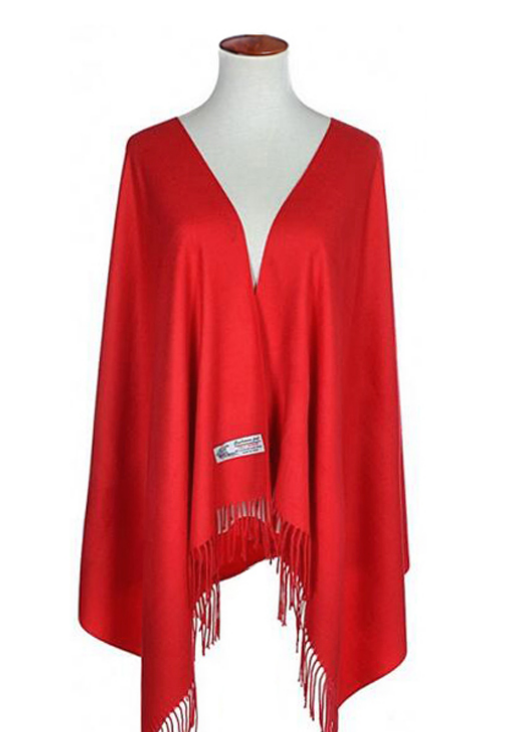 Cashmere Feel Blanket/Scarf/Shawl-Solid Red
