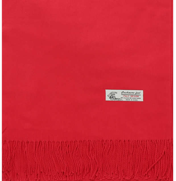 Cashmere Feel Blanket/Scarf/Shawl-Solid Red