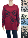 Knitwear Sweater with Floral Design-Various Colors