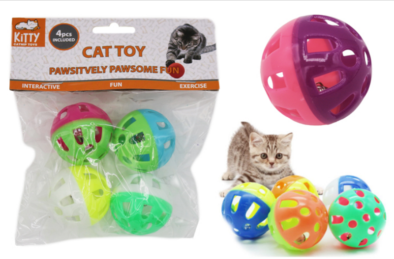 Cat Toy Balls with Bell (4 PK) (1.5")