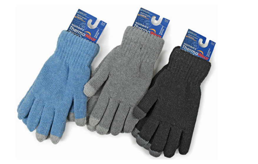 Knit Gloves (Women's) (Dual Layer) (Texting Fingertips)