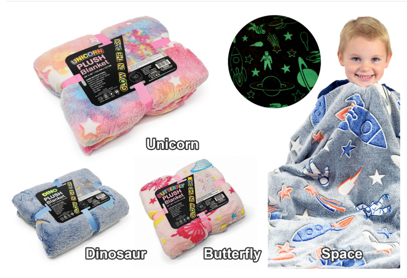 Glow-in-the-Dark Blanket (50" x 60") (4 Styles to Choose From!)