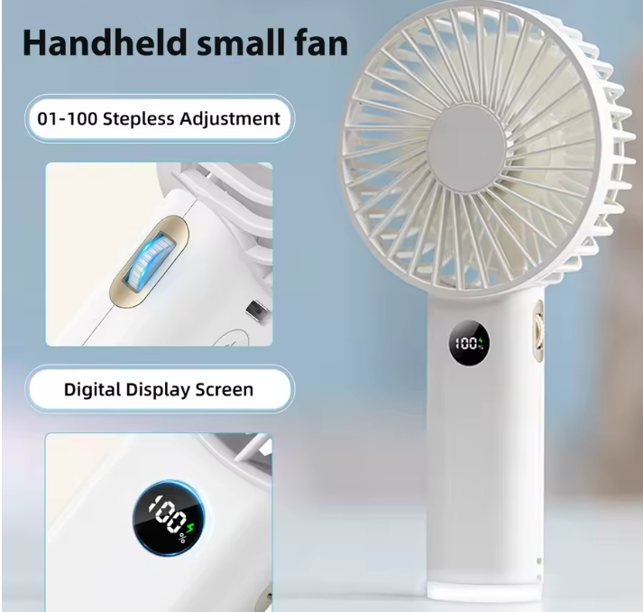 Portable Hand Fan 100 Wind Speeds Mini Bladeless Handheld Fan USB Rechargeable Personal Fans Electric Fan