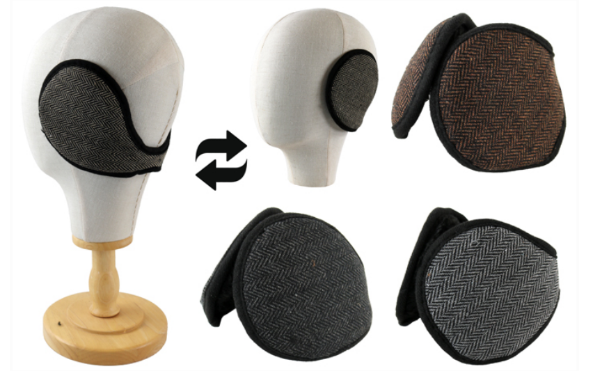 Behind-the-Head Earmuffs with Fuzzy Lining (Cheveron)