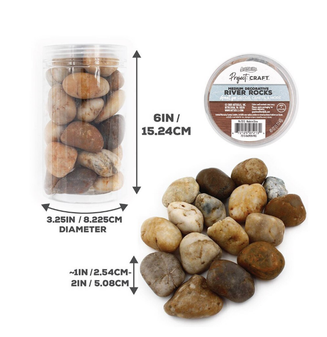 Artskills Medium River Rocks for Crafts & Décor – 40 oz