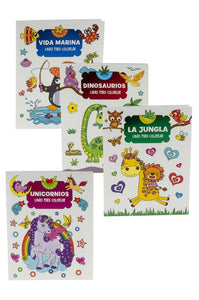 4 Pack - Spanish Kids Foil Coloring Book