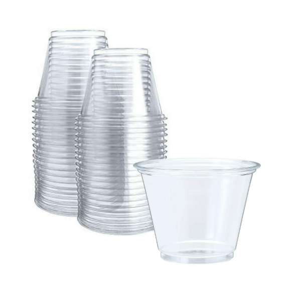 9 oz Clear Plastic Cups, Disposable Cups for Iced Coffee, Cold Drinks, Camping, BBQ Party [50 Count]