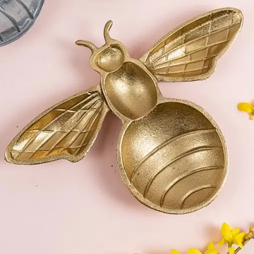 Bee Shaped Gold Textured Tray