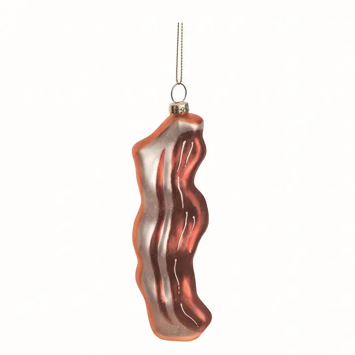 Glass Brown Bacon Ornament