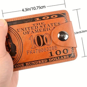 Men's Us Dollar Bill Leather Bifold Wallet