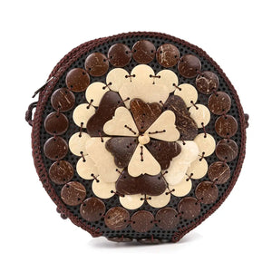 Decorative Round Shoulder Bag-Coffee