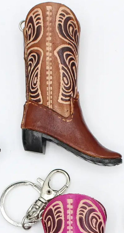 Handmade Leather Cowboy Boot Keychain