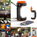 Outdoor Camping 8" Light - Style-- USB Re-Chargeable - Multi-Function Light/Fan Combo