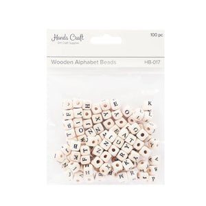 100ct Wooden Alphabet Beads Size 0.31" (8mm)