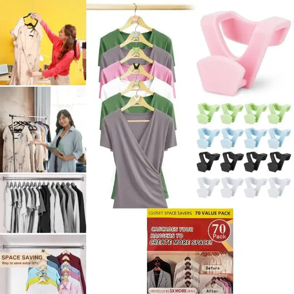 Closet Space Savers - The 70PACK - Cascades Your Hangers To Create Space
