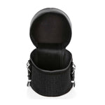 Petite Rhinestone Cylindrical Evening Bag-Black
