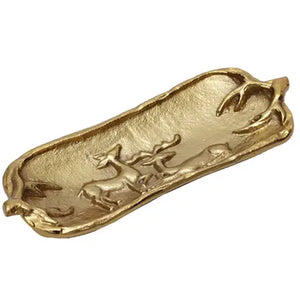 Golden Deer Christmas Tray