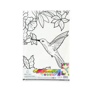 Canvas Paint Set - Color By Number, 7.5 X 11.4 X 0.6in-Hummingbird