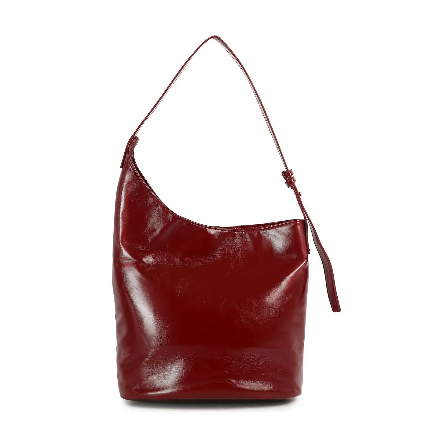 Patent Unique Hobo Design Handbag-Red