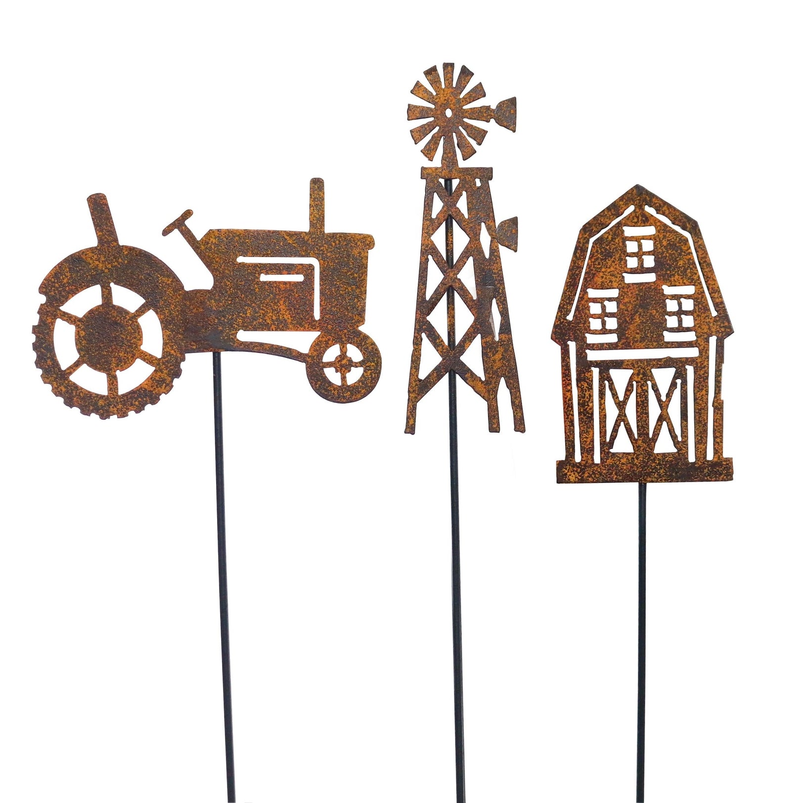 Rustic Farmland Themed Garden Stakes--15"