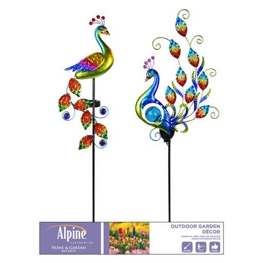 Solar Peacock Stake w/ Led Lights